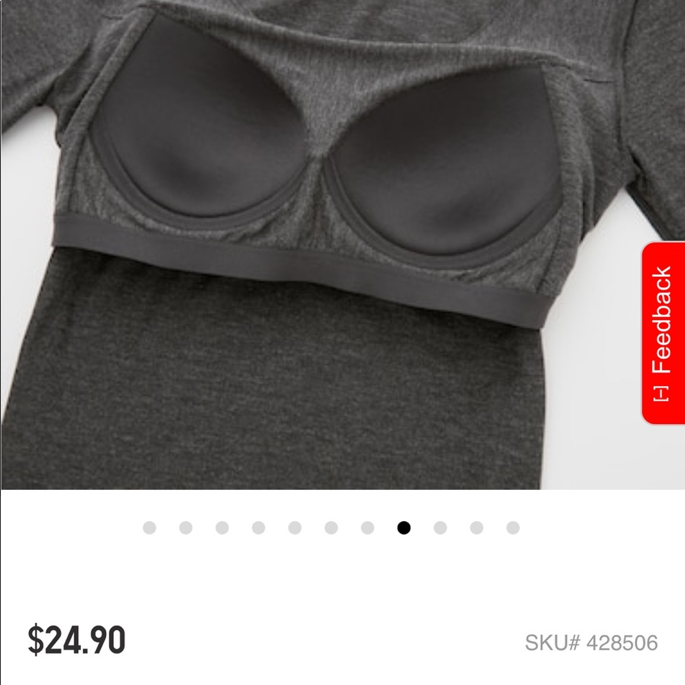 2 Uniqlo bra t shirt hidden bra dresses, seamless - Picture 3 of 10